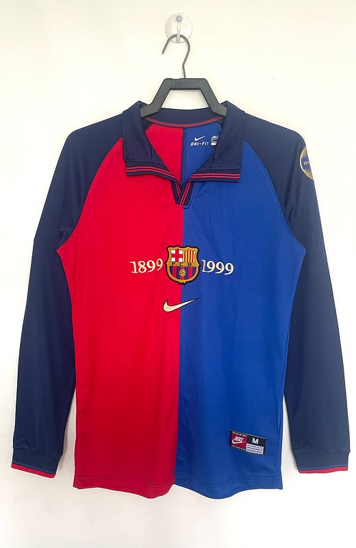 1999/00 Barcelona Jersey Home Long Sleeves S-2XL