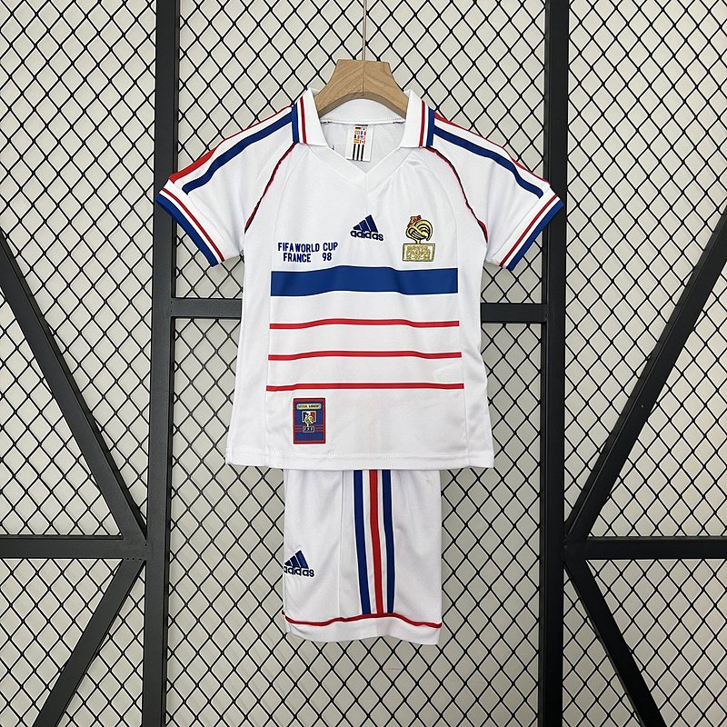Retro Kids-1998 frança Away SIZE 16-28