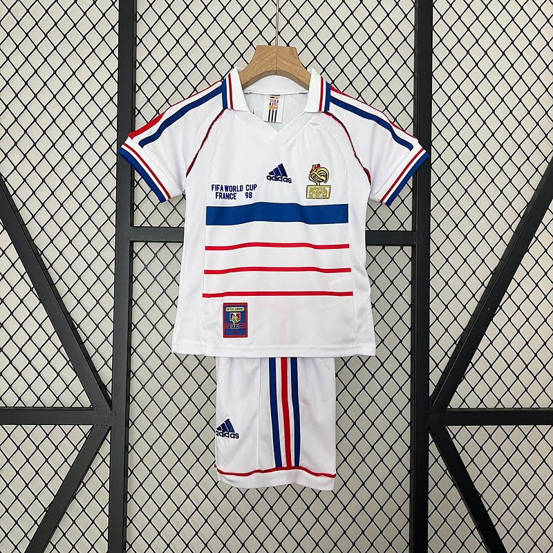 kids France retro 1998 away size︰ 16-28