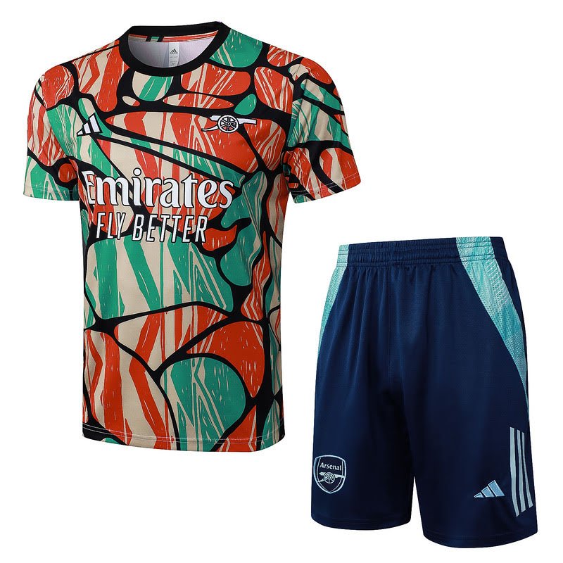 D1247 2425 Arsenal red with green Short sleeve kit S-XXL
