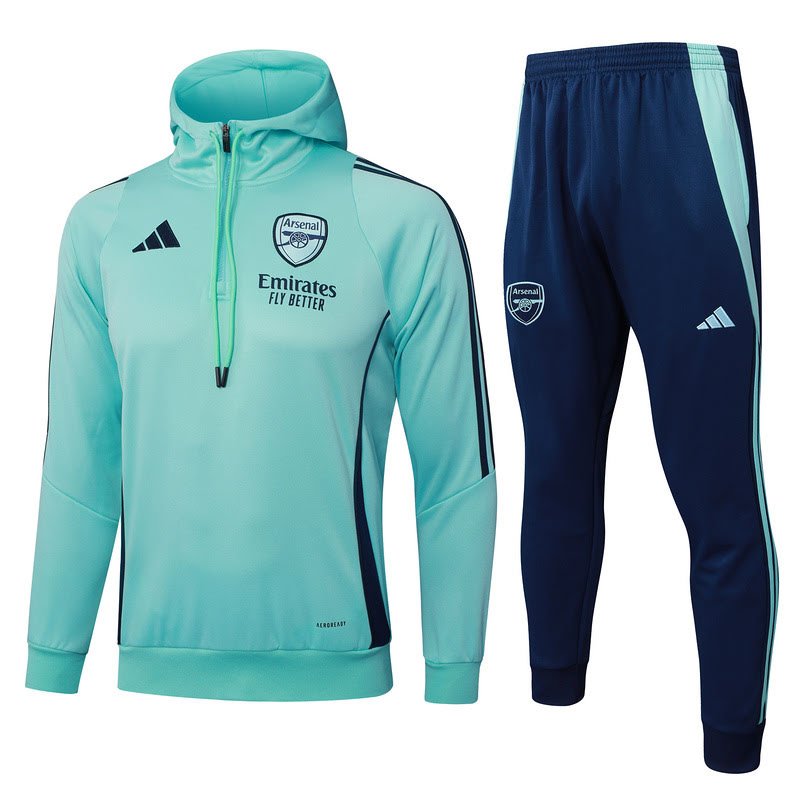 F614 2425 Arsenal half zipper light green with cap kit S-XXL