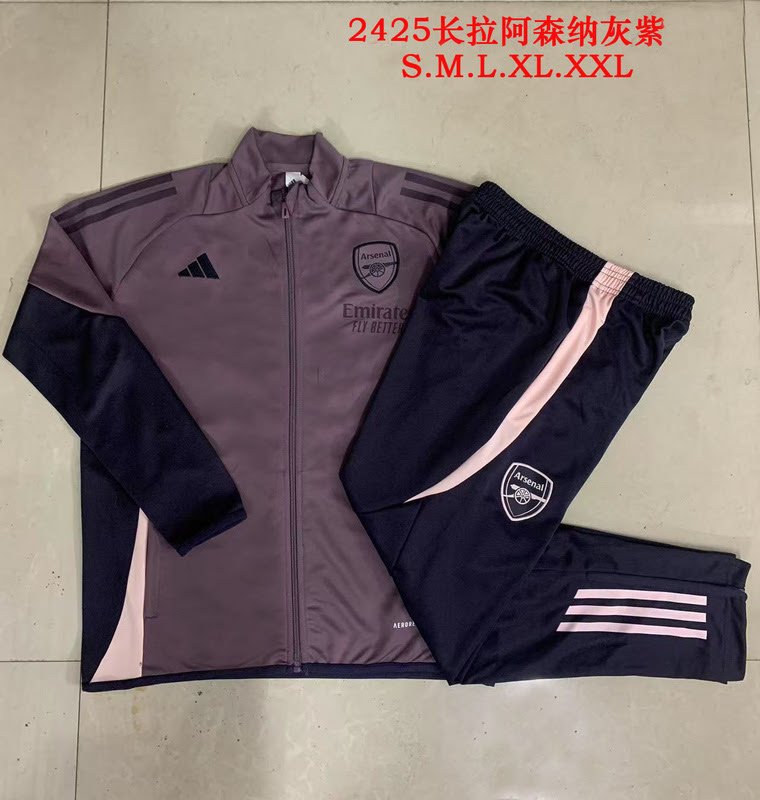 A872 2425 Arsenal purple training suit long zipper Size S-XXL