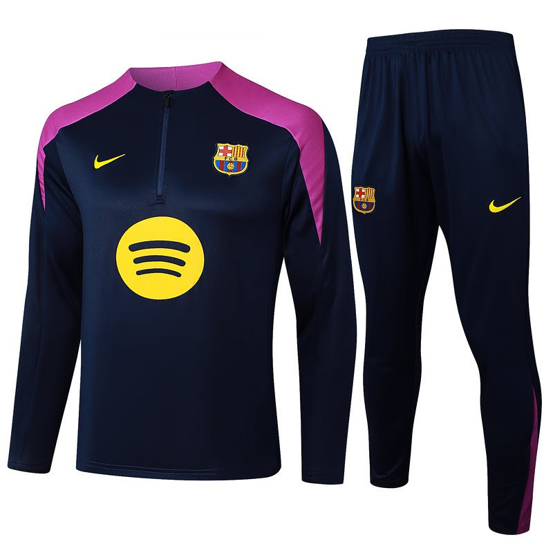 B2502 2425 Barcelona black purple training suit half zipper Size S-XXL