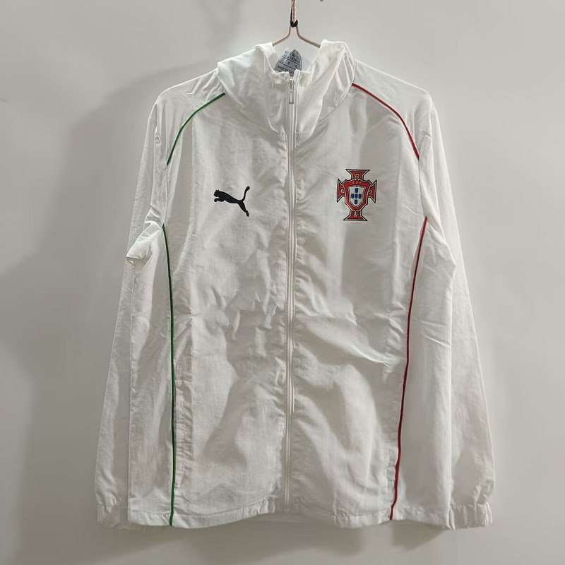 Portugal white retro windbreaker S-XXL