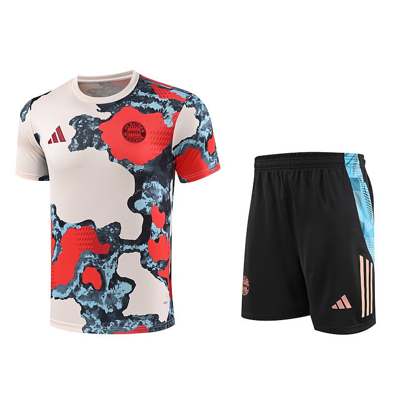 2526 Bayern red flower taining suit S-XXL