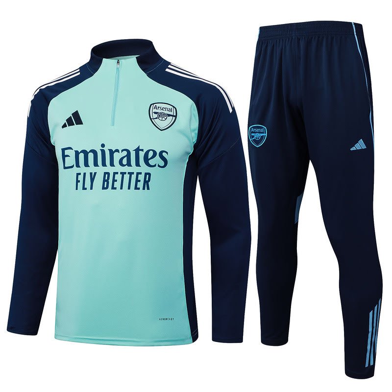 B2525 2526 Arsenal half zipper blue with yellow kit S-XXL
