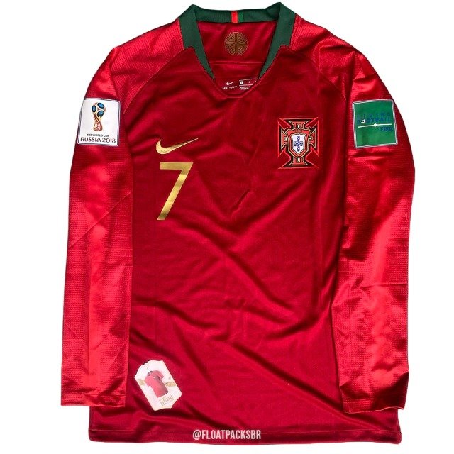 2018 Retro Portugal home long sleeve with 2 patches S-XXL