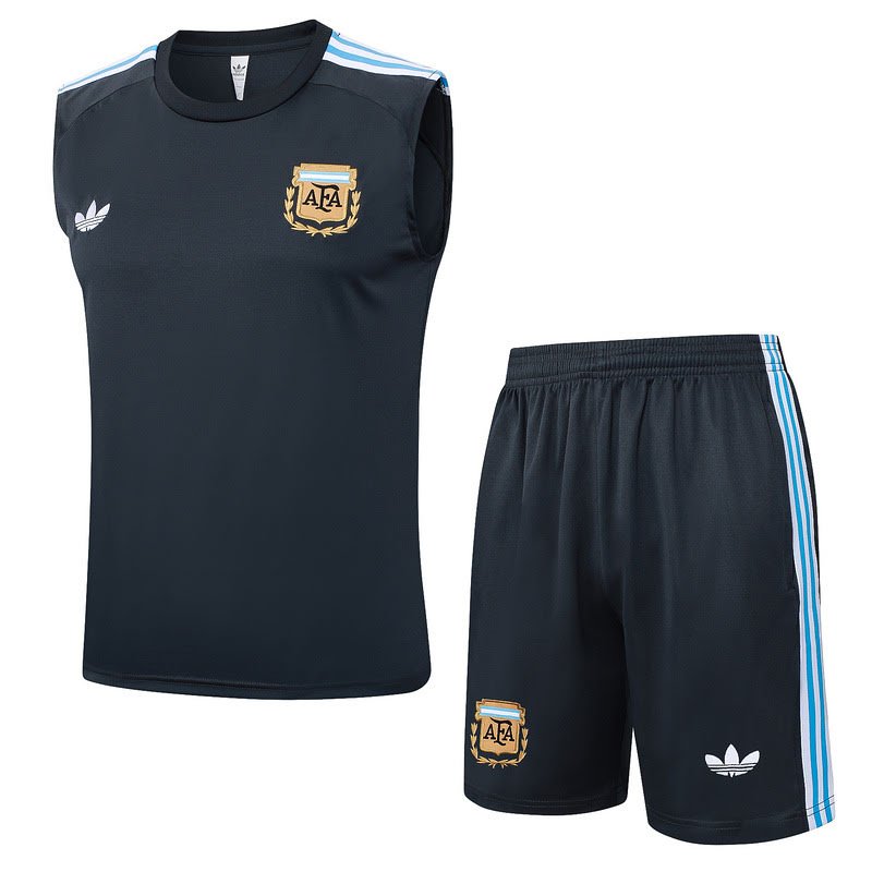 D2584 2526 Argentina training suit kit deep grey  vest S-XXL