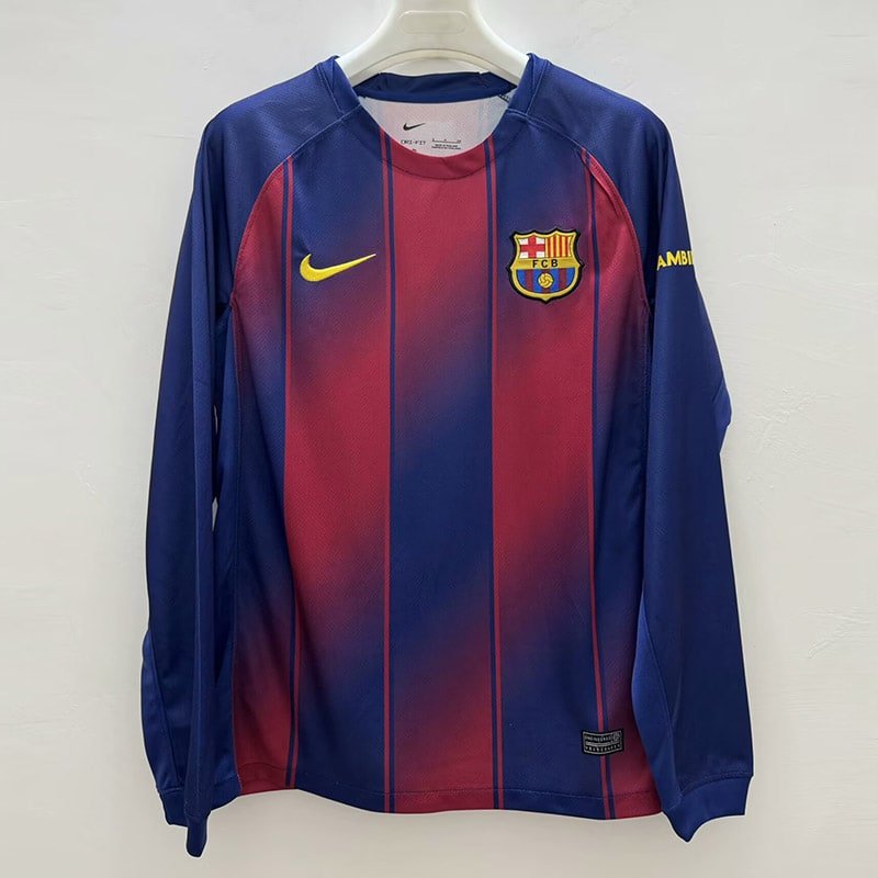 25∕26 Barcelona home long sleeves S-4XL