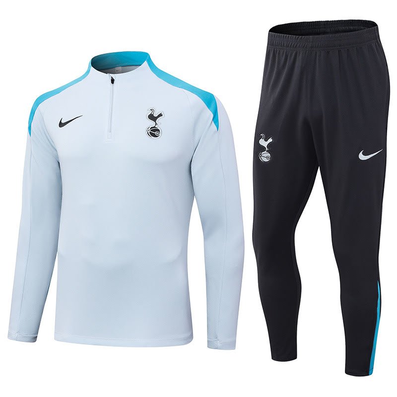 2425 White Tottenham Half Zip Suit S-2XL