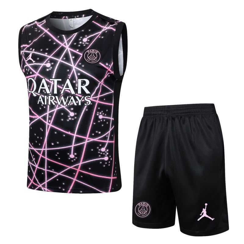D25124# 2526 Paris Black Star Inkjet Vest Suit S-2XL