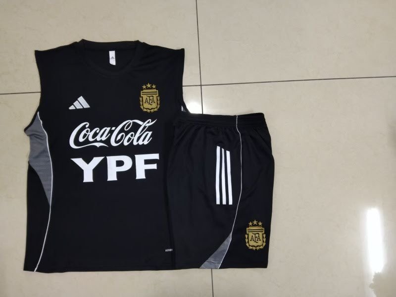 D25164# 2526 Argentina Black Vest Suit S-2XL