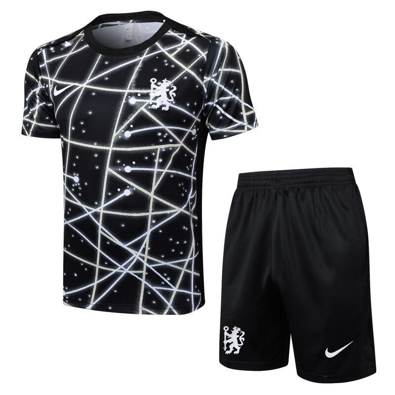 D2590# 2526 Chelsea Black Star Inkjet Short Sleeve Suit S-2XL