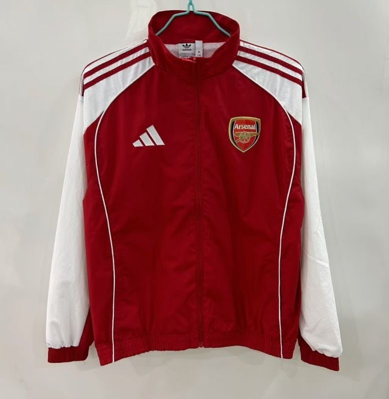 2526 Arsenal Red Single-Sided Embroidered Windbreaker S-2XL