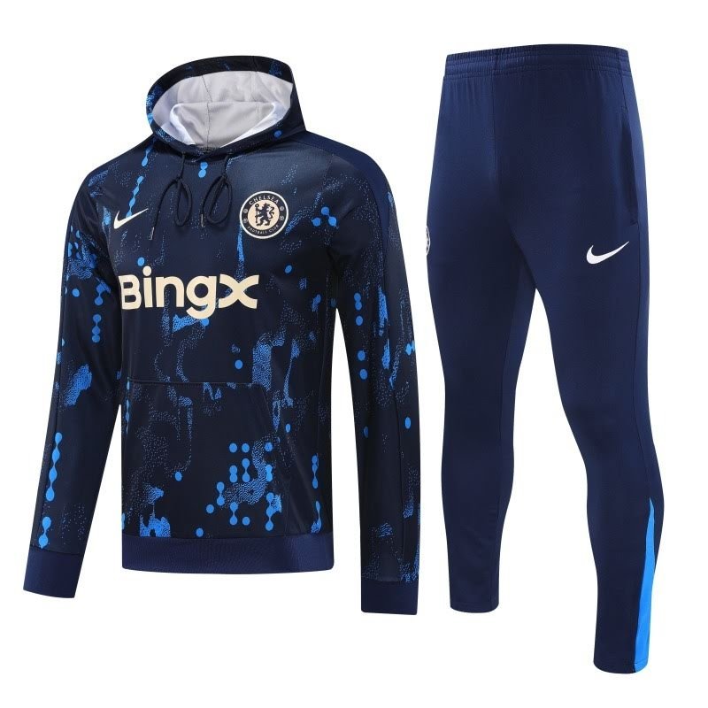 24-25 Chelsea Blue Inkjet Hooded Sweatshirt Set S-2XL