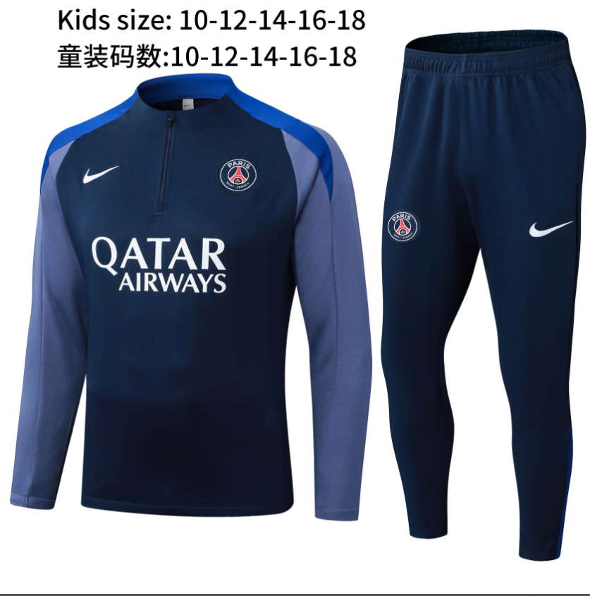 2526 Paris Azul Royal Cinza Manga Roupas Infantis 10-18
