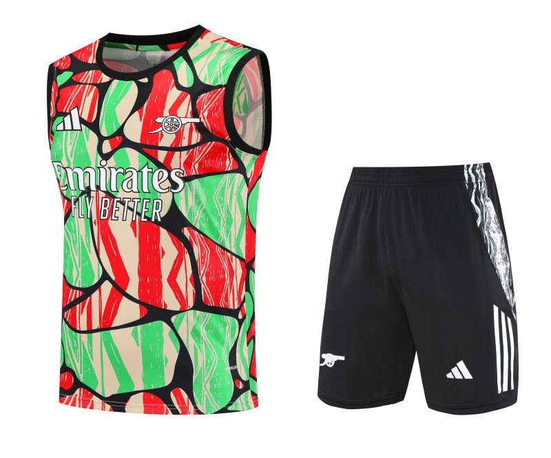 2526 Arsenal Red and Green Camouflage Vest Suit S-2XL