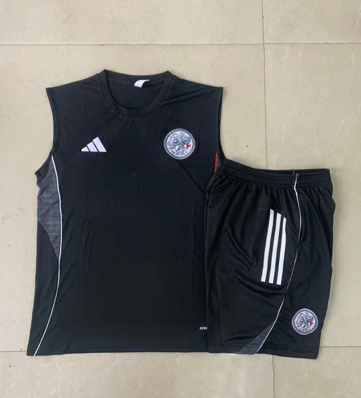D25196#2526 Ajax black vest suit S-2XL