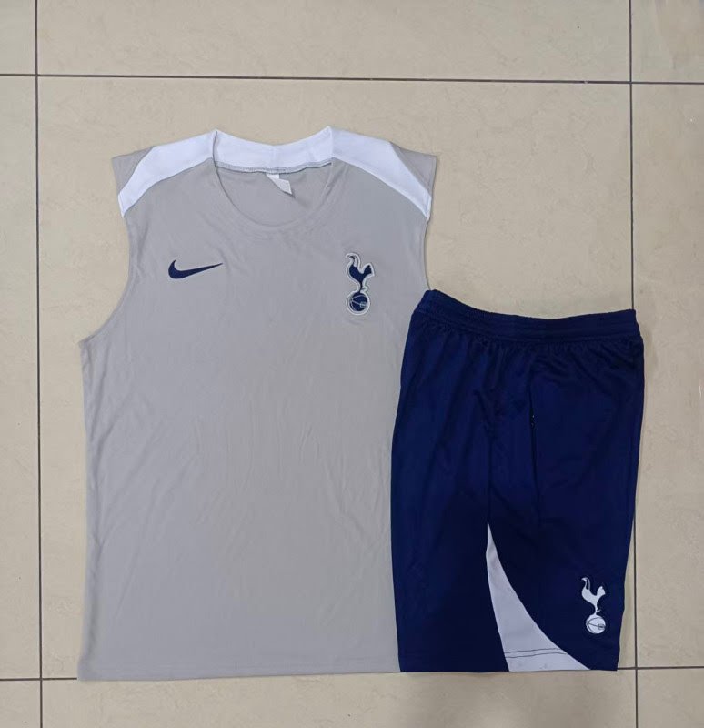 D25205#2526 Tottenham Hotspur Light Grey Vest Suit S-2XL