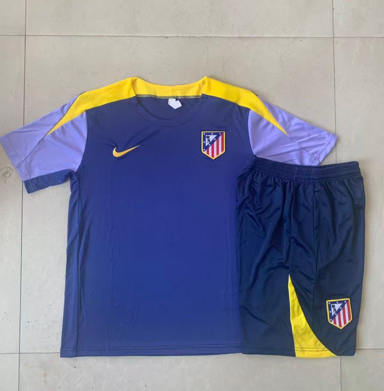 D25201# 2526 Atletico Madrid Blue Short Sleeve Suit S-2XL