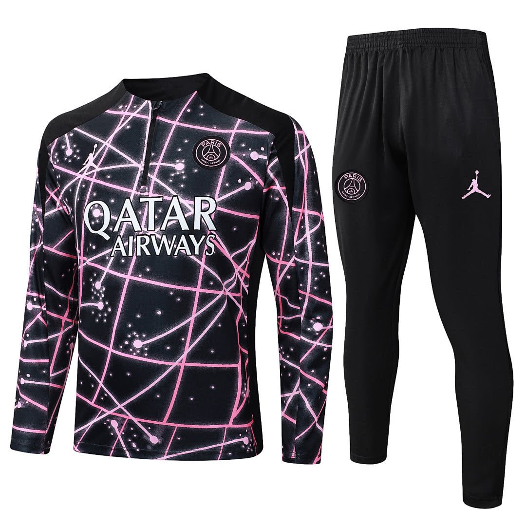 B2565# 2526 PSG Jordan Pink Inkjet Half-Zip Suit S-2XL