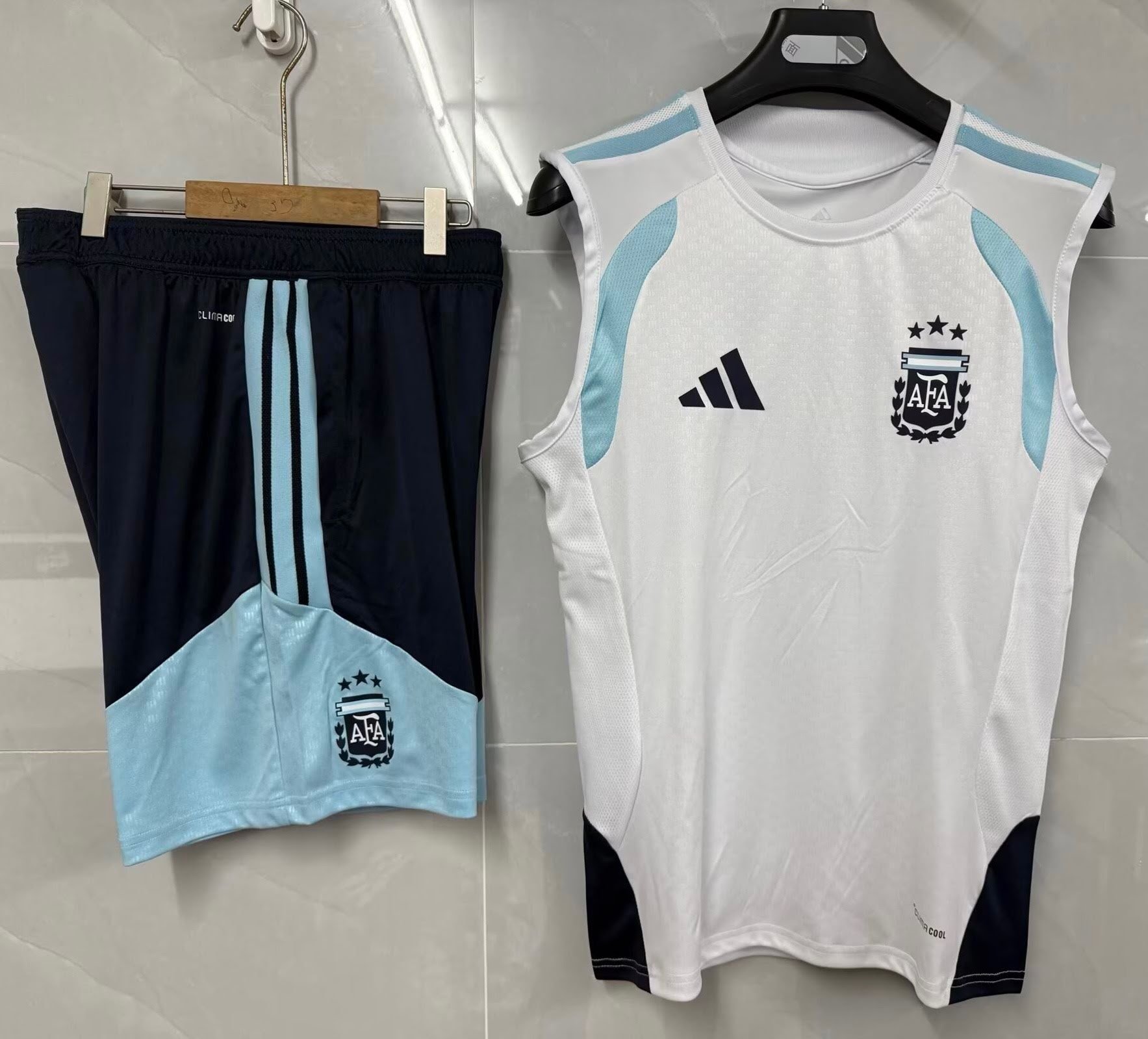 2627 Argentina training suit white vest set: S-4XL
