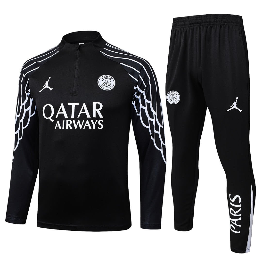 B2573# 2526 Jordan Paris Black Inkjet Half-Zip Suit S-2XL