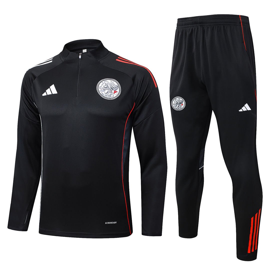 B2584# 2526 Ajax Black Half-Zip Suit S-2XL