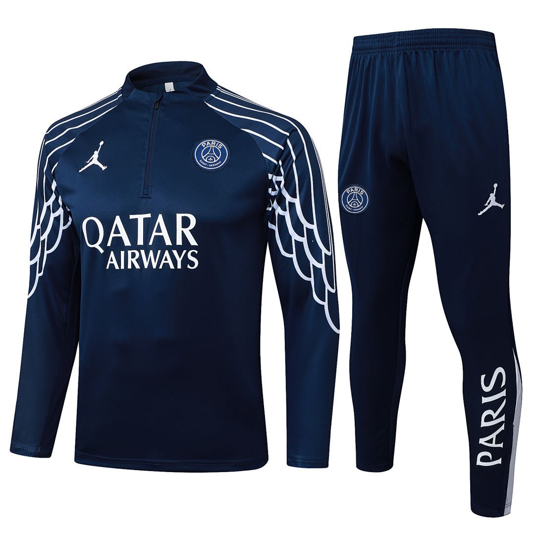 B2591# 2526 Jordan PSG Dark Blue Half-Zip Suit S-2XL