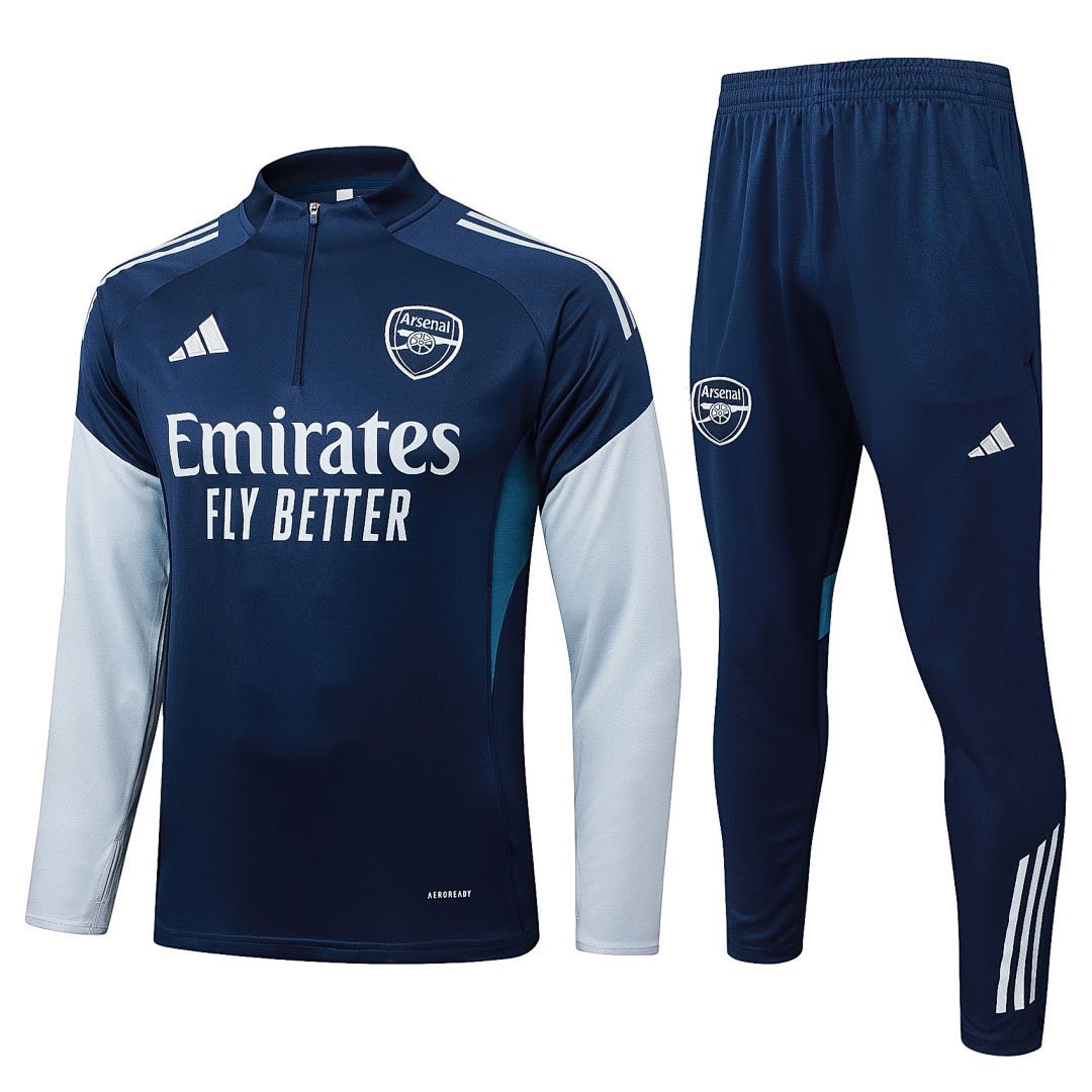 B25102# 2526 Arsenal Dark Blue Half-Zip Suit S-2XL