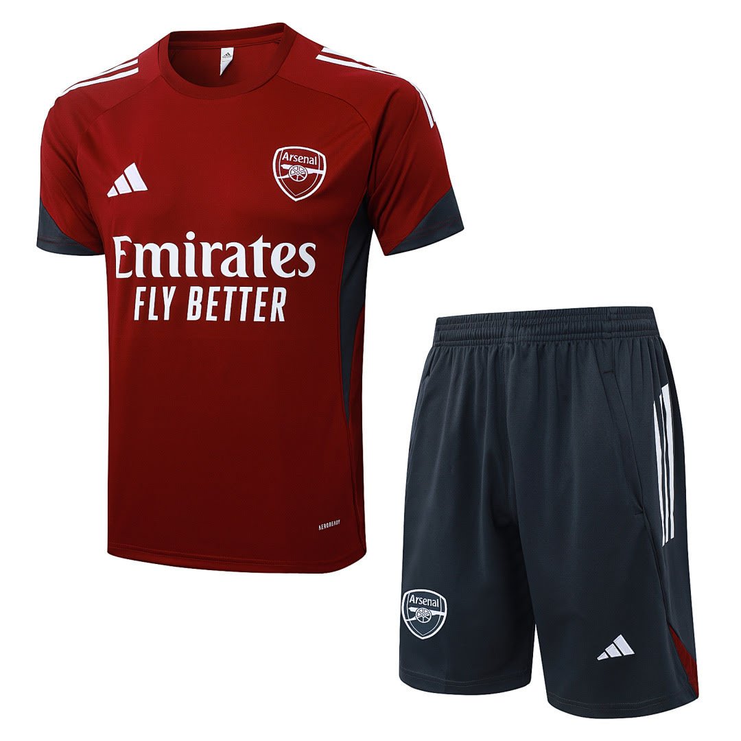 B25244# 2526 Arsenal maroon short-sleeved suit S-2XL