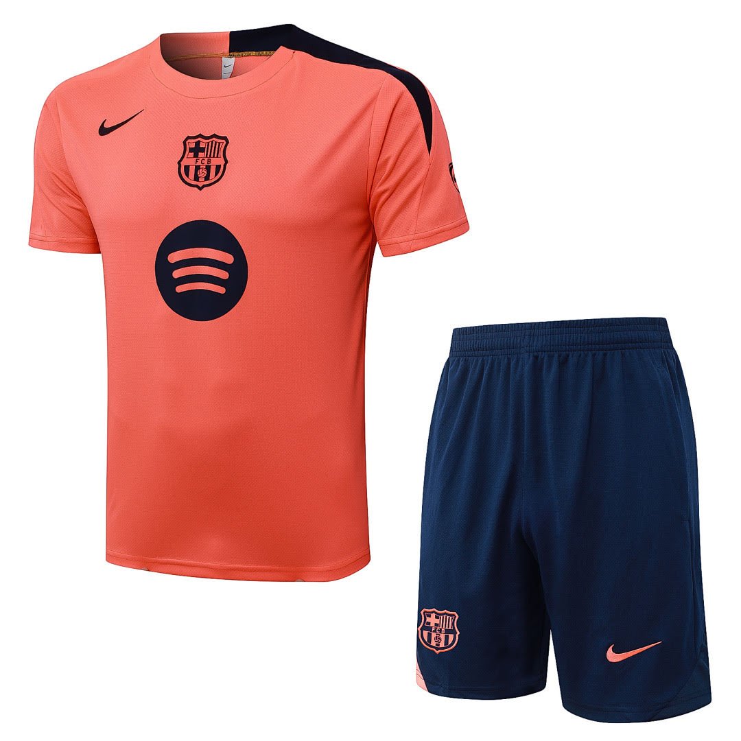 B25272# 2526 Barcelona Fluorescent Orange Short-Sleeve Set S-2XL