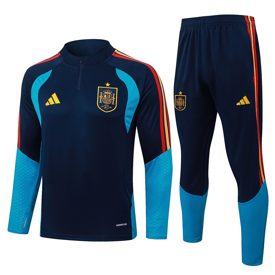B26017# 2627 Spanish Royal Blue Half-Zip Suit S-2XL
