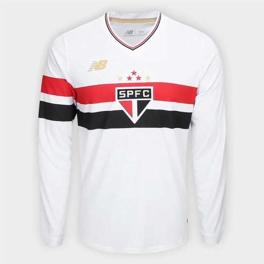 2526 São Paulo Home Manga Longa Jersey S-2XL