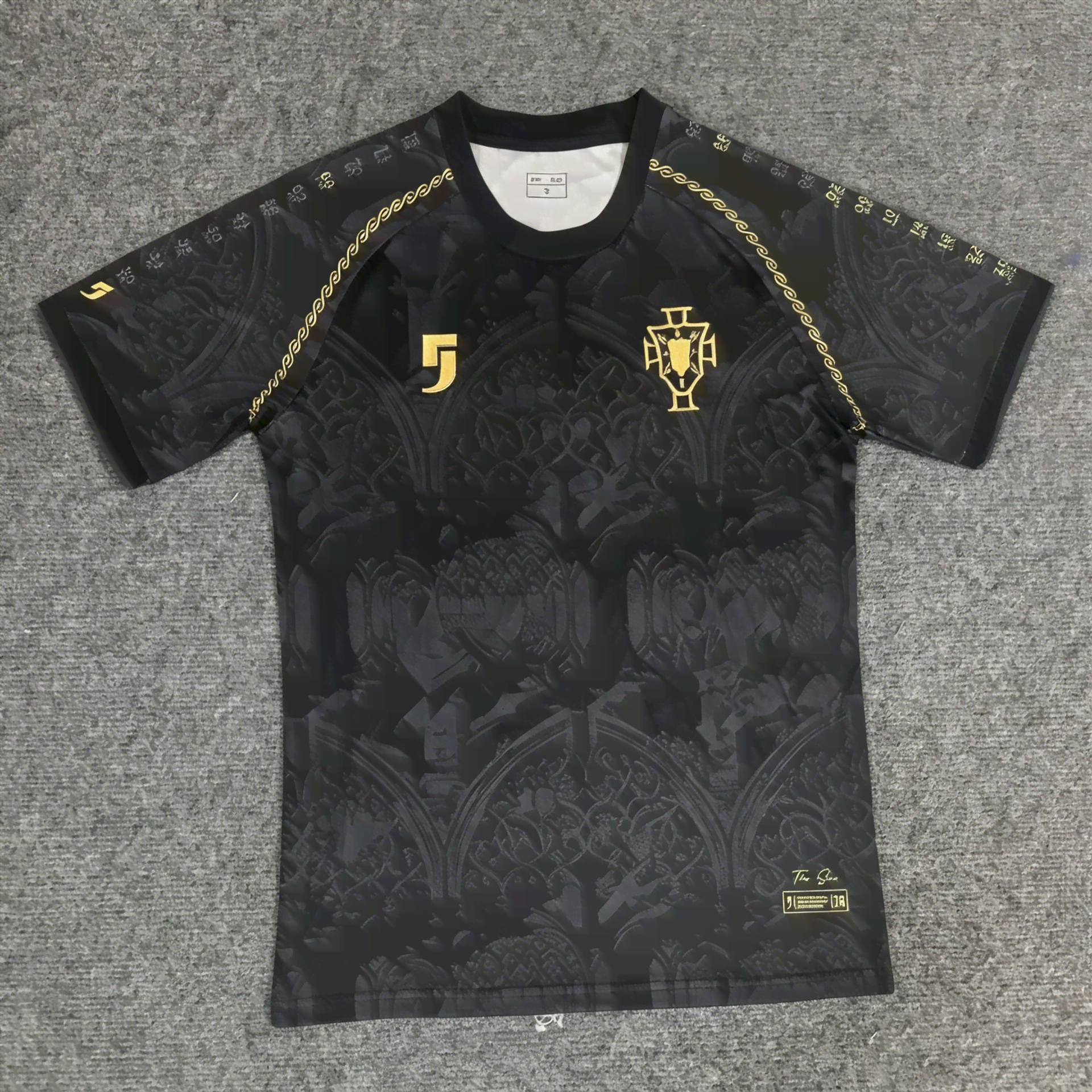 2627 Portugal National Team Lisbon Monastery Black and Gold Commemorative Special Edition Jersey S-2XL