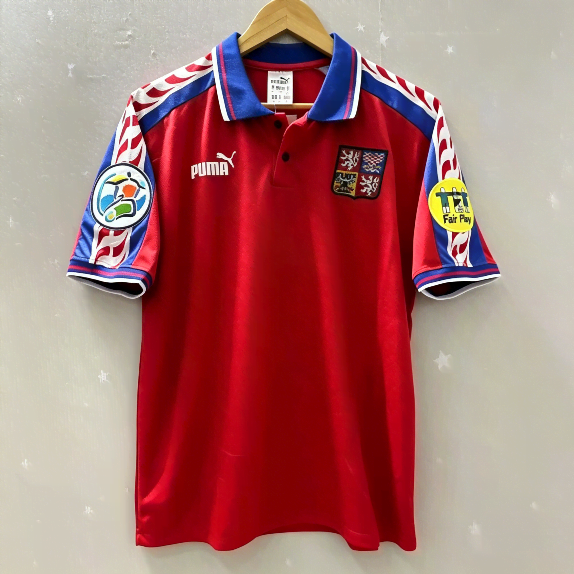 Czech Republic 96/97 Home Retro Shirt (+ 2 Patches) S-2XL
