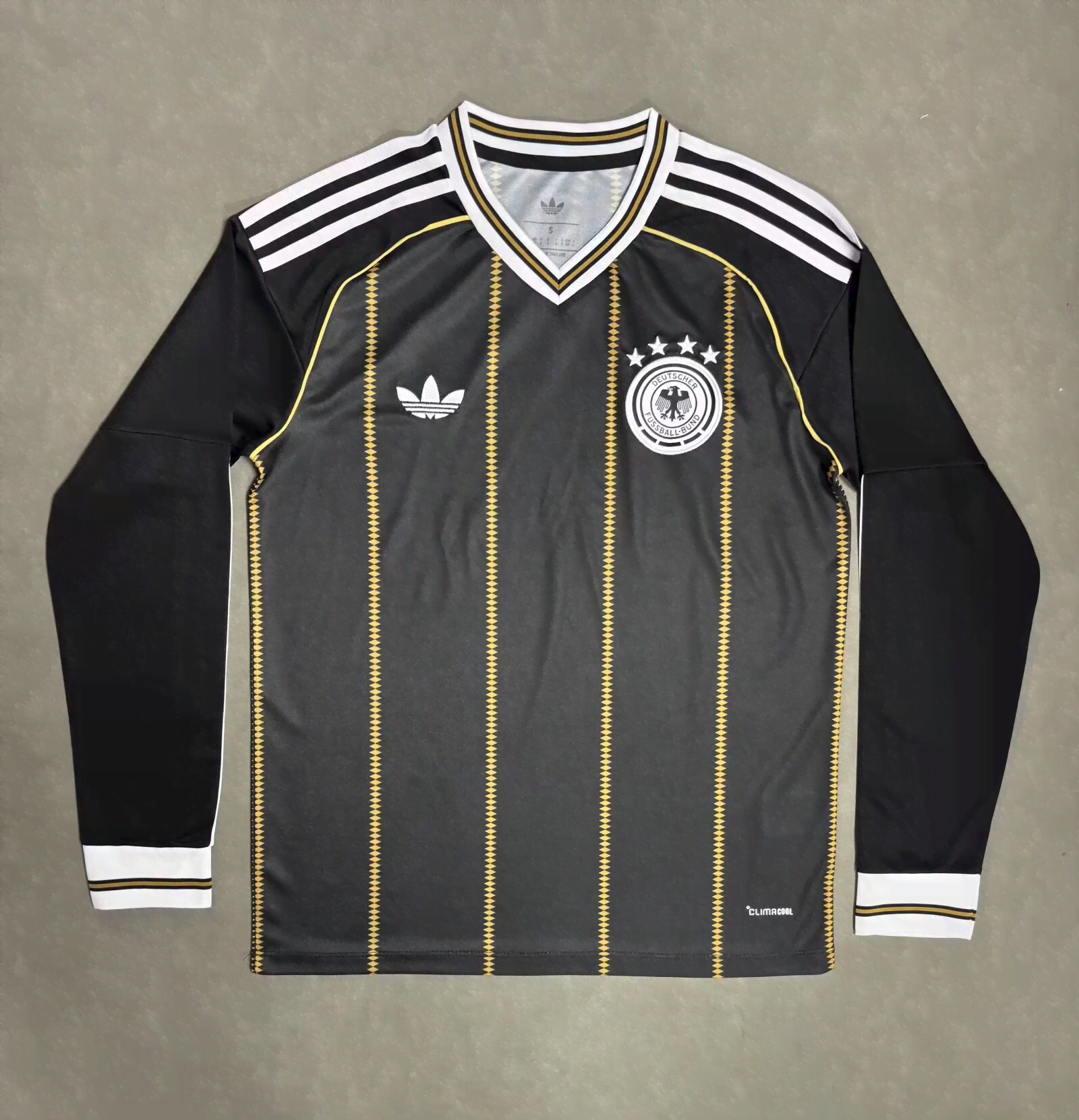 2627 Germany Second Away Match Black and Gold Long-Sleeved Jersey S-2XL