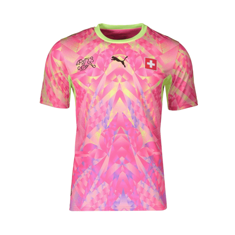 2627 Switzerland Goalkeeper Pink Jersey S-4XL