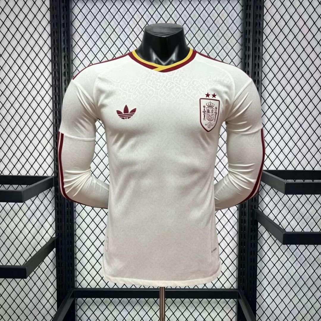 2627 Spain Away Long-Sleeve Player Jersey (2-Star) S-3XL