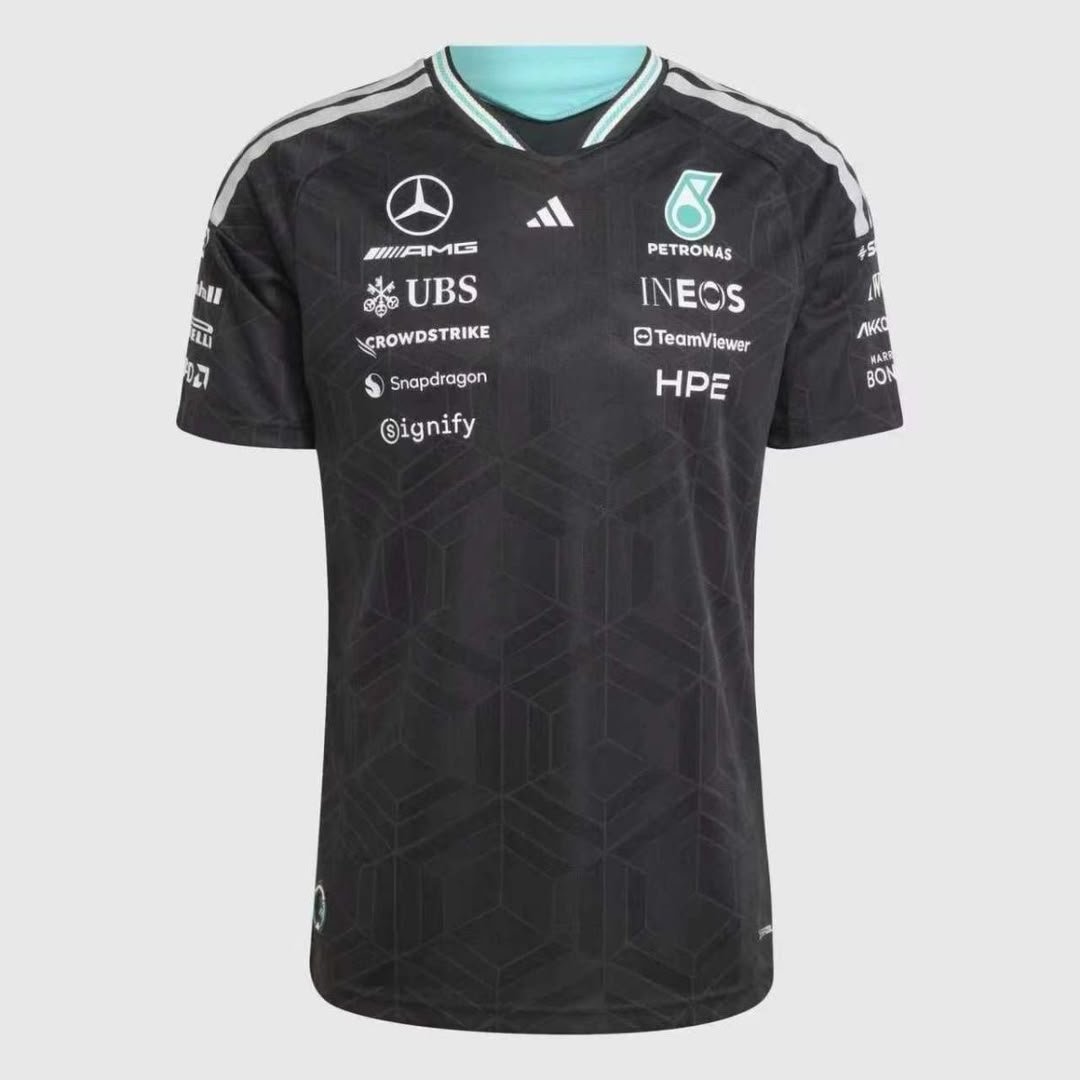 2026 Men's adidas Black Mercedes-AMG Petronas F1 Team Driver Replica Jersey